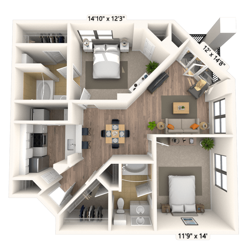 Floorplan image of unit 533